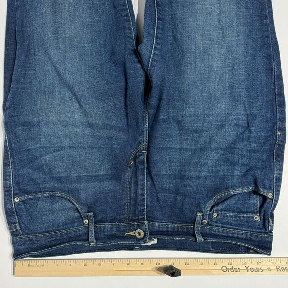 Levi's 515 Bootcut Mid Rise Dark Wash Jeans Women's Size 14 Medium (36Wx32L) J5 - Picture 5 of 8